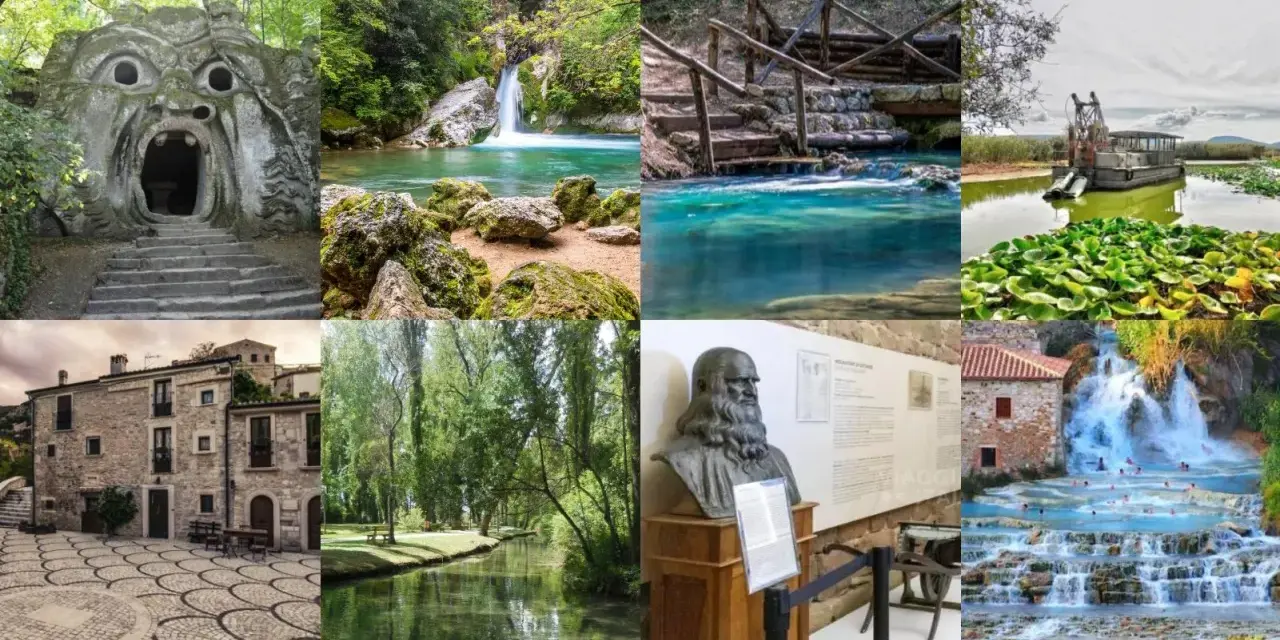 Suggestioni per città da visitare a novembre: un parco con sculture, cascate, terme naturali, borghi storici e un museo.