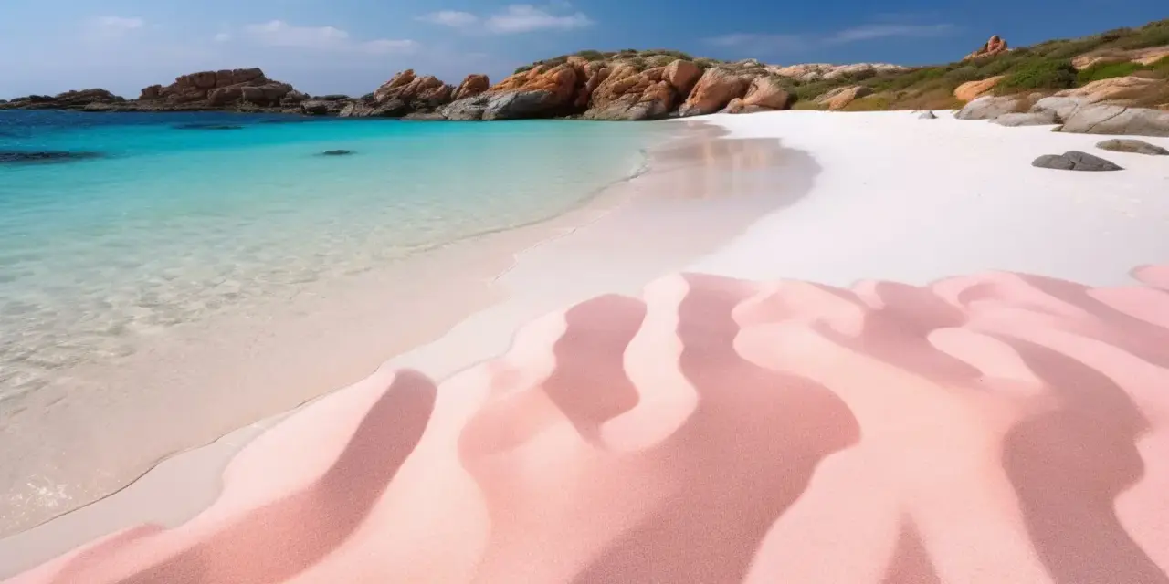 Spiaggia rosa con dune di sabbia, acqua cristallina e rocce rosse. Un gioiello tra le 20 spiagge più belle della Sardegna.