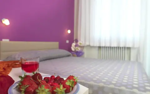 Frutta fresca e un drink in camera, un'accoglienza che fa pensare alle ottime recensioni dell'hotel Elizabeth Bellaria.