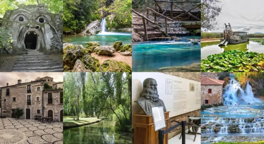 Suggestioni per città da visitare a novembre: un parco con sculture, cascate, terme naturali, borghi storici e un museo.